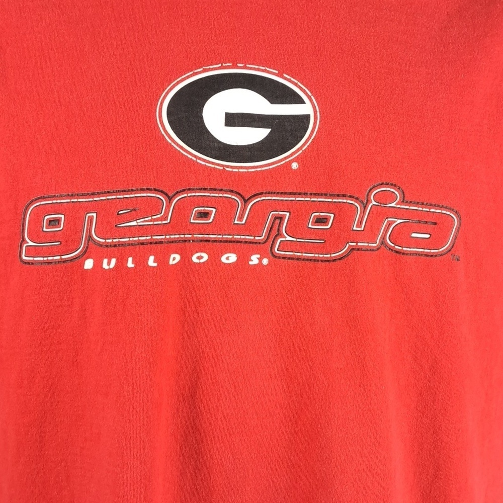 Georgia Bulldogs Y2K Team Starter graphic logo red & white collegiate LG t-shirt - Picture 3 of 8